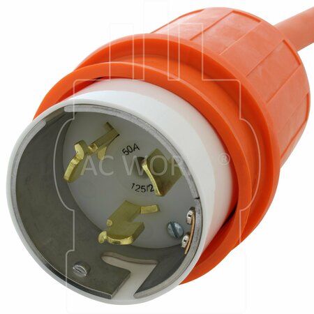 Ac Works 1.5FT 50A 125/250V SS2-50P/CS6365 Plug to 30A 250V 6-30R Commercial HVAC Adapter Cord SS2630-018